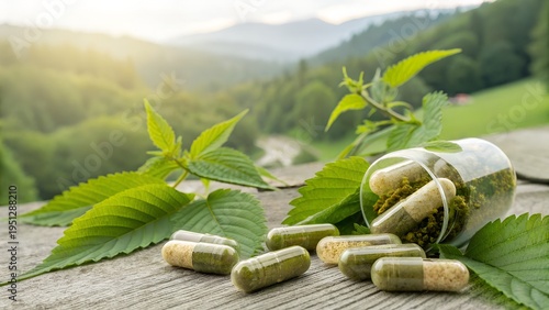herbal medicine on white background