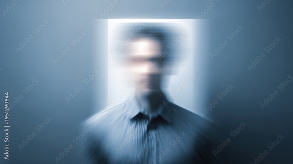 Fototapeta premium A blurred image of a person with the light coming from behind, creating an out-of-focus effect
