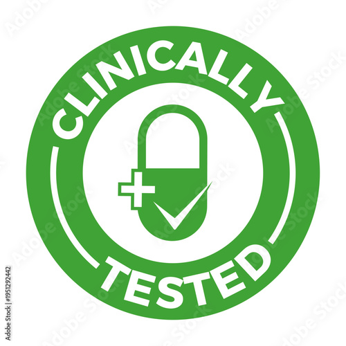 clinically tested loClinically tested icon vector medical certification badge isolated on white background, healthcare approved symbol for cosmetic and pharmaceuticalgo