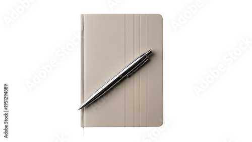 Fotografía Isolated stylish journal and sleek metallic pen for writing, planning, and study