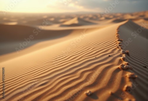 Mesmerizing Sand Dunes Shaped by Desert Winds Highlighting Intricate Patterns and Shades in Effective Composition