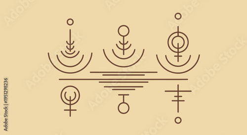 Abstract Esoteric Symbols Representing Spirituality and Mysticism.