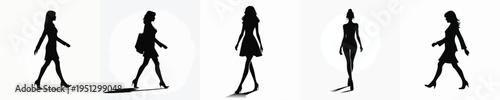 Konstfotografi Vector silhouette of a woman walking