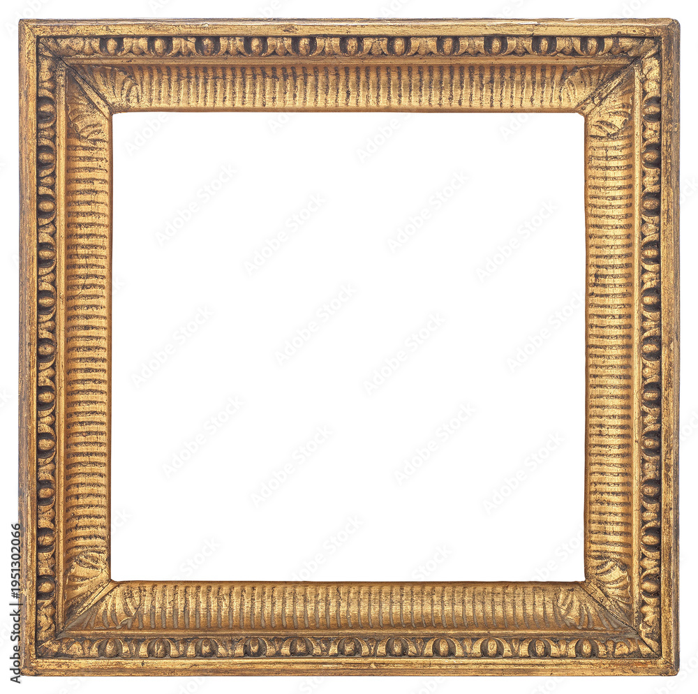 Fototapeta premium Antique picture frame on a transparent background, in PNG format.