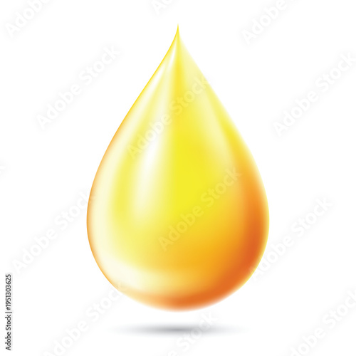 Realistic golden oil drop isolated Element Illustration