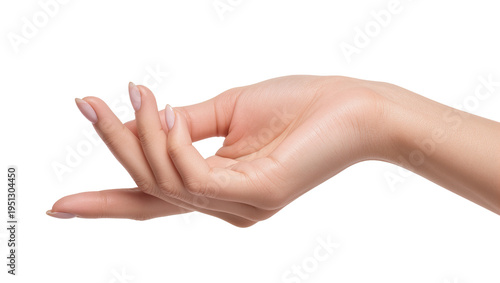 Cuadro en lienzo Isolated elegant female hand showing delicate gesture with beautiful perfect nud