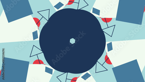 Abstract Geometric Pattern in Blue and Red vector illustration