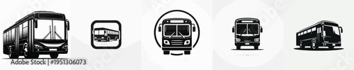 Vector silhouette of a bus