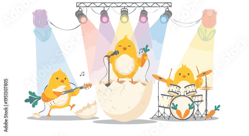 easter card with eggs and bunny