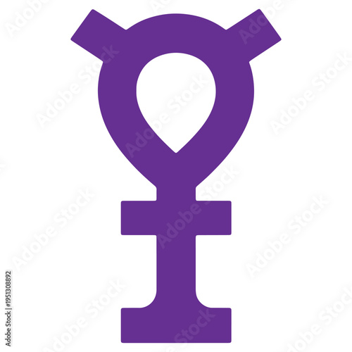 Purple lesbian symbol icon isolated on transparent background