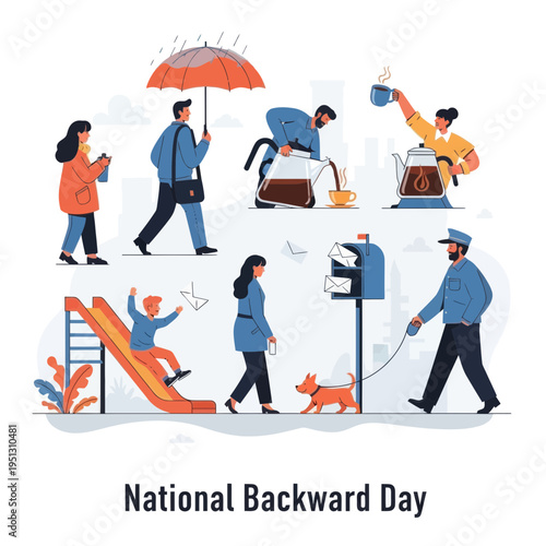 People Celebrating National Backward Day With Fun Activities