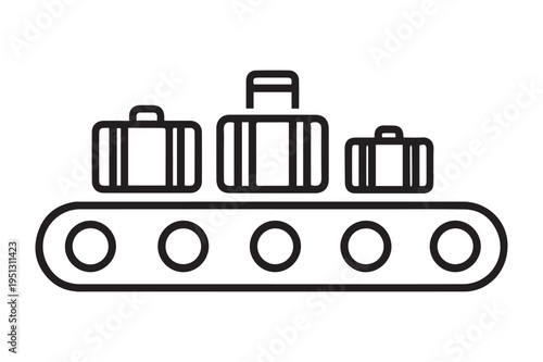 Travel Luggage on Airport Conveyor Belt