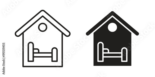 Accommodation icon for mobile application, button and website design.