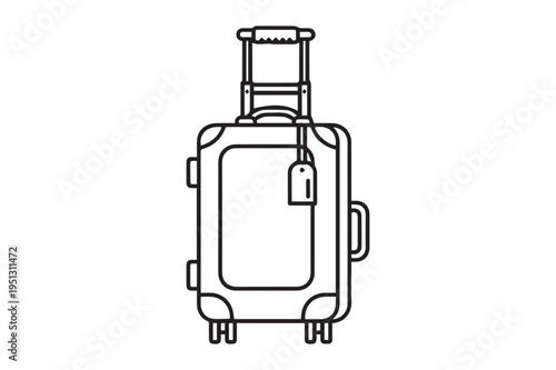 Minimalist Travel Luggage Bag Outline