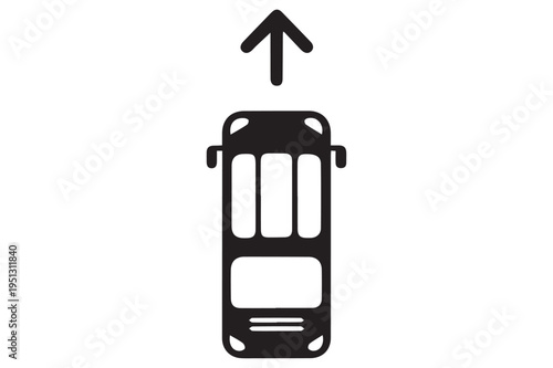 Bus moving forward icon
