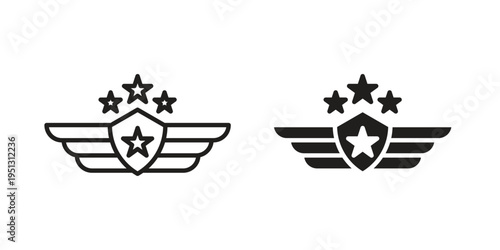 Air force icon for mobile application, button and website design.