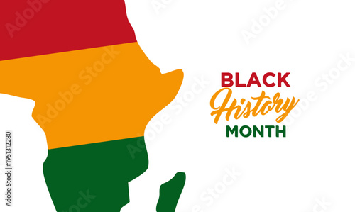 Black History Month Design with Stylized Africa Map in Pan-African Colors