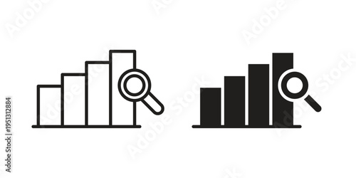 Analisys icon for mobile application, button and website design.