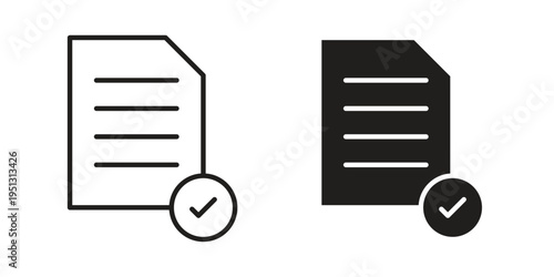 Approval icon for mobile application, button and website design.