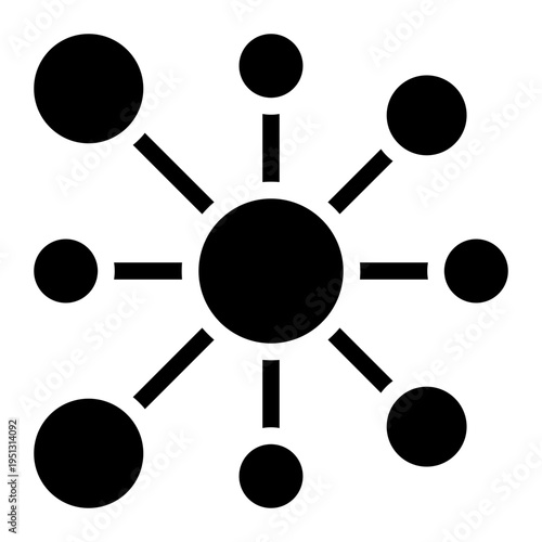 Molecule icon glyph style vector illustration.