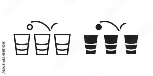 Beer pong icon for mobile application, button and website design.