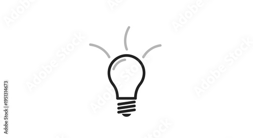 A simple black illustration of a glowing lightbulb appears.