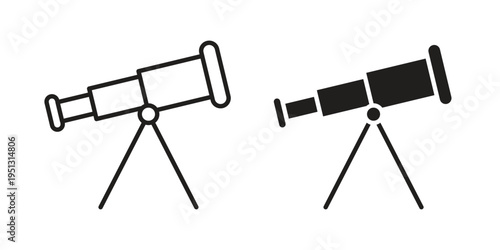 Boat Telescope icon for mobile application, button and website design.
