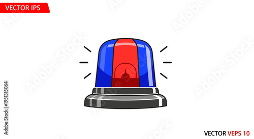Emergency vehicle light flashes on top of a siren