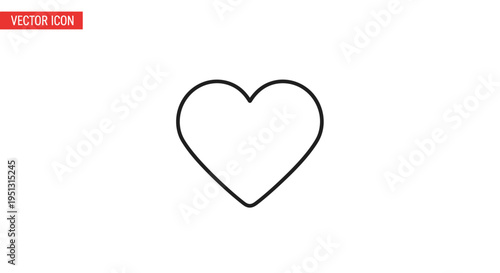 A minimalist line drawing of a heart symbol is shown clearly.