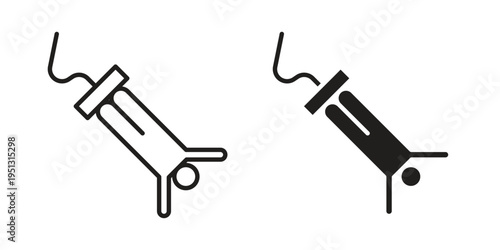 Bungee jumping icon for mobile application, button and website design.