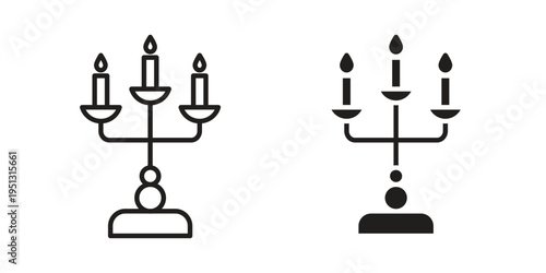 Candelabra icon for mobile application, button and website design.