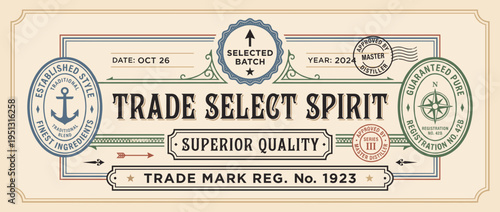 Craft label for Trade Select Spirit created on October 26, 2024, showcasing detailed design and quality assurance