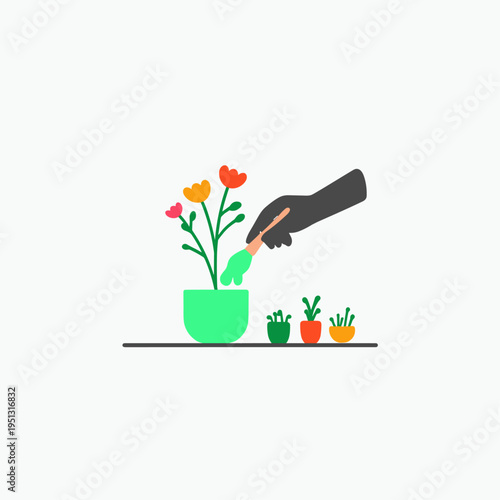 Eco-Friendly Artist Using Natural Pigments on Recycled Canvas