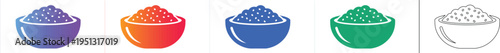 Bowl of Granules Vector Icon Set icon set