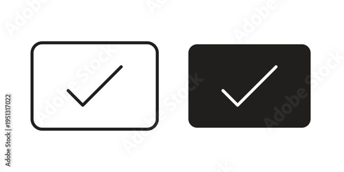 Check Square icon for mobile application, button and website design.