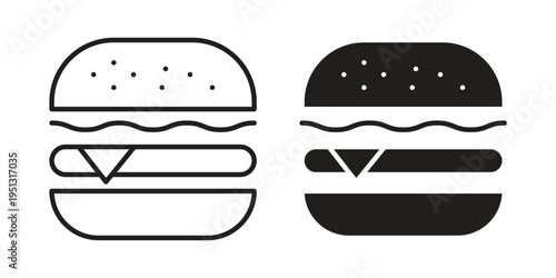 Cheese burger icon for mobile application, button and website design.