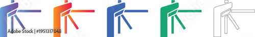 Security Turnstile Vector Icon Set icon set
