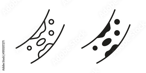 Cholesterol icon for mobile application, button and website design.