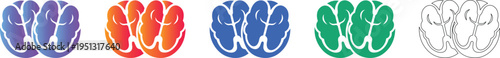 Brain Concept Icon Set for Neuroscience and Mental Health icon set
