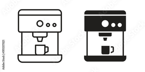 coffee machine icon for mobile application, button and website design.