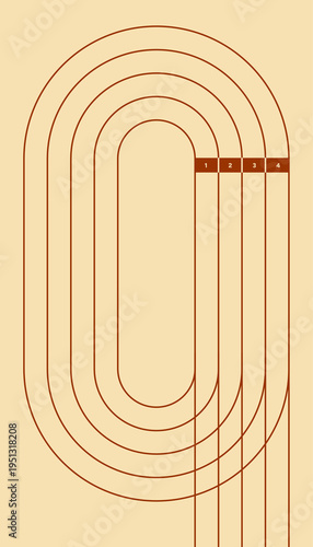 Beige Minimalist Running Track Arena Diagram for Sport Branding.