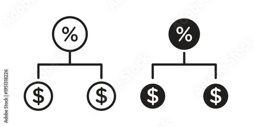 Commission icon for mobile application, button and website design.