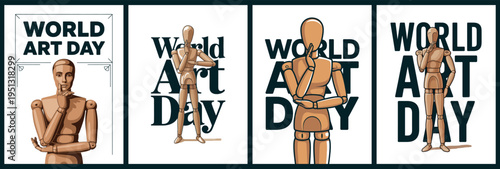 World Art Day with Artist Mannequin Illustrations for Creativity