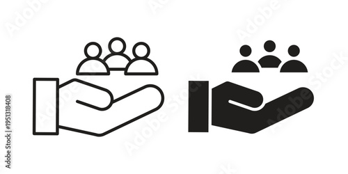 Community icon for mobile application, button and website design.