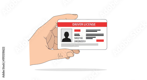 Hand Holding Driver License ID Card