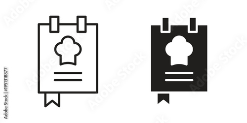 Cookbook icon for mobile application, button and website design.