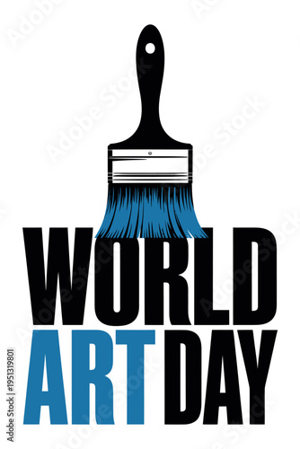 World Art Day with Multicolor Paintbrush Illustration