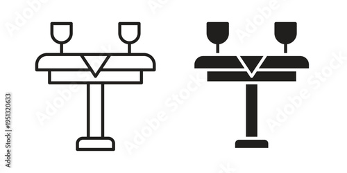 Dining table icon for mobile application, button and website design.