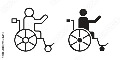 Disabled icon for mobile application, button and website design.