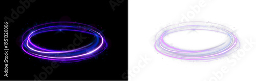 Neon swirl forms a smooth circular motion path. Glowing lines enhance depth and movement. Perfect for modern abstract visuals.